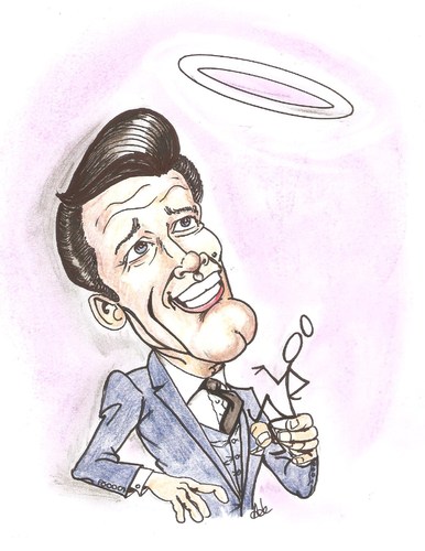 Cartoon: THE SAINT (medium) by ade tagged roger,moore,saint