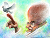 Cartoon: Mahatma Gandhi (small) by allan mcdonald tagged paz