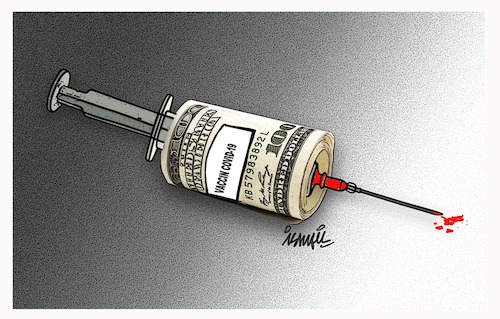 Cartoon: Anti covid 19 vaccine (medium) by ismail dogan tagged covid,19