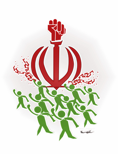 Cartoon: BREAKING THE CHAINS !... (medium) by ismail dogan tagged iran