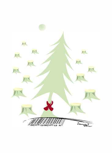 Cartoon: christmas tree ! (medium) by ismail dogan tagged christmas,tree