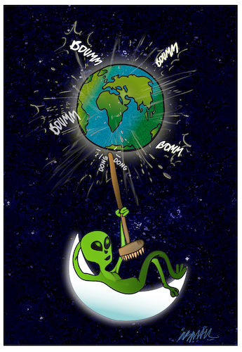 Cartoon: Earth day (medium) by ismail dogan tagged earth,day