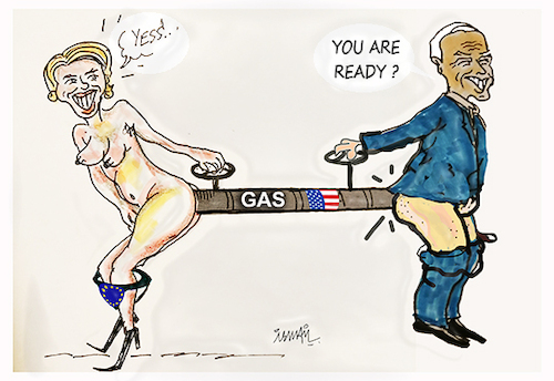 Cartoon: Gas US (medium) by ismail dogan tagged gas,us