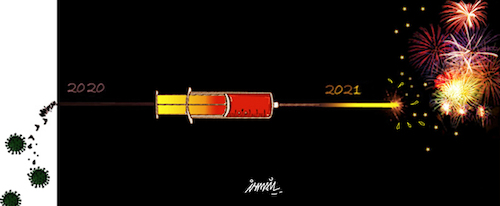Cartoon: Happy New Year 2021 (medium) by ismail dogan tagged new,year,2021