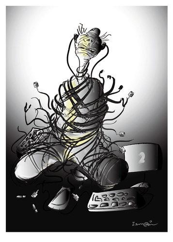 Cartoon: PRISONER !... (medium) by ismail dogan tagged cables