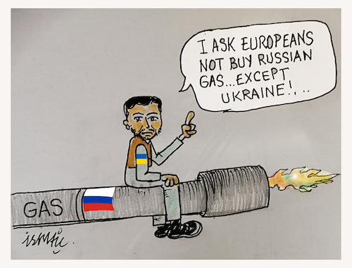 Cartoon: Russian gas (medium) by ismail dogan tagged russian,gas