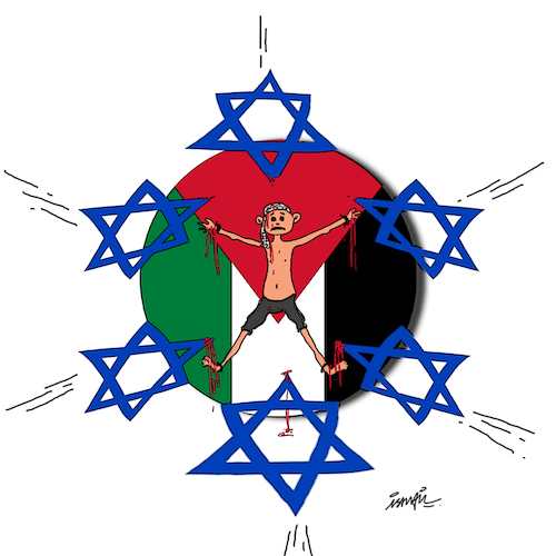 Cartoon: The star thrower (medium) by ismail dogan tagged crime,in,gaza