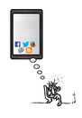 Cartoon: the thought bubble  ! (small) by ismail dogan tagged tablet