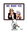 Cartoon: We want you (small) by ismail dogan tagged palestine