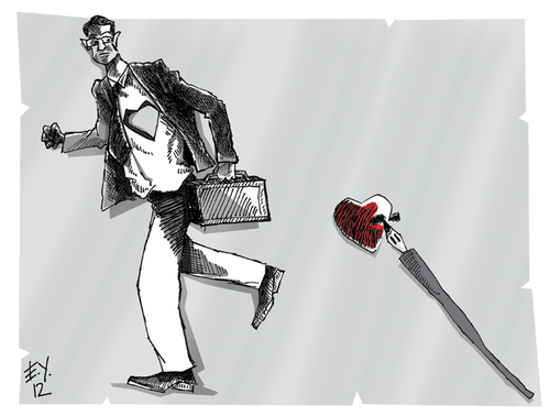 Cartoon: running (medium) by emre yilmaz tagged running,capitalism,love