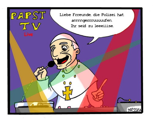 Cartoon: Geburtstags-Party beim Papst (medium) by Yassen tagged geburtstag,papst