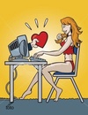 Cartoon: Virtual Date Woman (small) by iori tagged virtual date woman