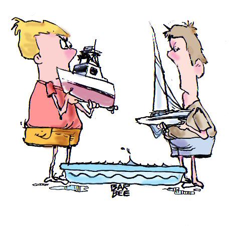 Cartoon: boating (medium) by barbeefish tagged sail,vs,power,