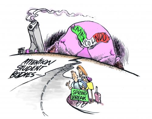 Cartoon: CAUTION (medium) by barbeefish tagged mexico