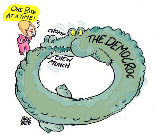 Cartoon: chomp munch (medium) by barbeefish tagged clinton