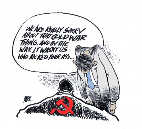 Cartoon: COLD WAR (medium) by barbeefish tagged obama