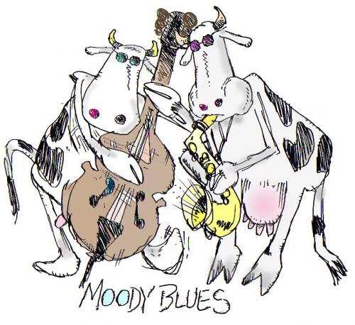 Cartoon: cows (medium) by barbeefish tagged music,