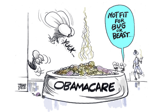 Cartoon: dog food (medium) by barbeefish tagged obamacare