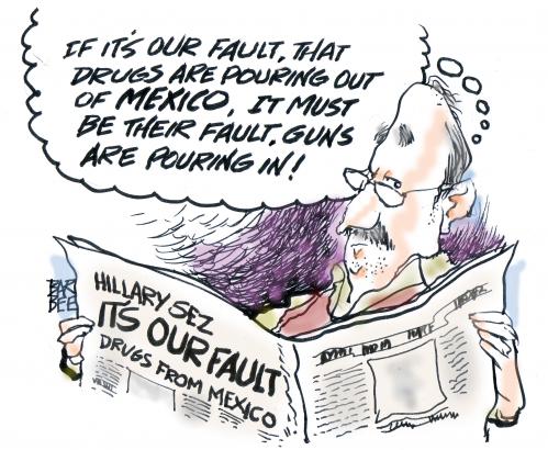 Cartoon: drug traffic (medium) by barbeefish tagged mexico