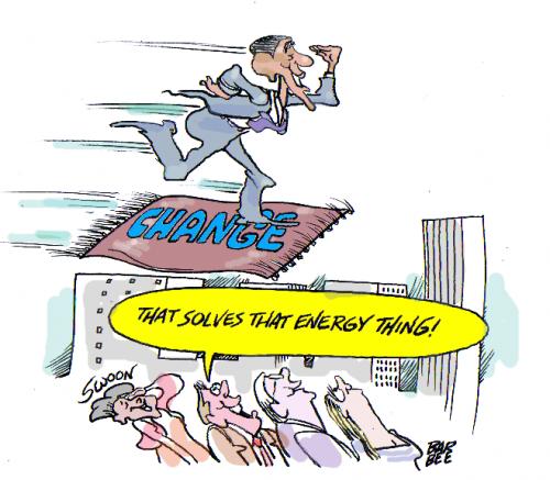 Cartoon: flying carpet solution (medium) by barbeefish tagged obama