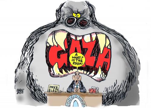 Cartoon: GAZA (medium) by barbeefish tagged silence