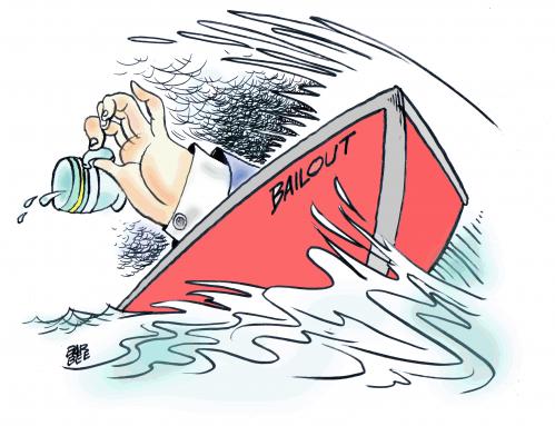 Cartoon: need a bigger cup (medium) by barbeefish tagged finance