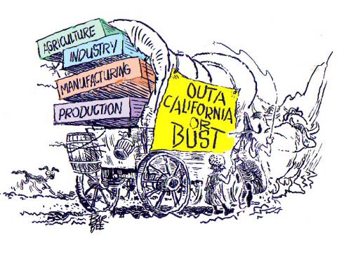 Cartoon: out of CA (medium) by barbeefish tagged or,bust,