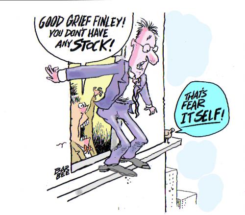 Cartoon: PANIC GALORE (medium) by barbeefish tagged the,stock,market