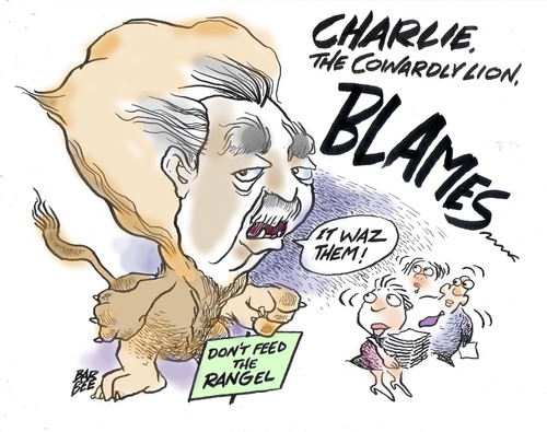 Cartoon: RANGEL BLAMES (medium) by barbeefish tagged blames