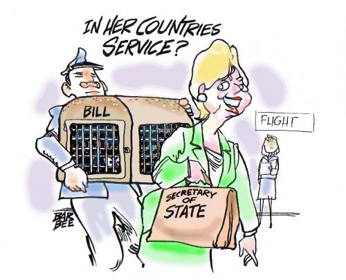 Cartoon: SEC OF STATE (medium) by barbeefish tagged clinton