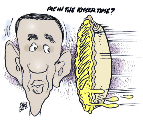 Cartoon: slapstick (medium) by barbeefish tagged obama