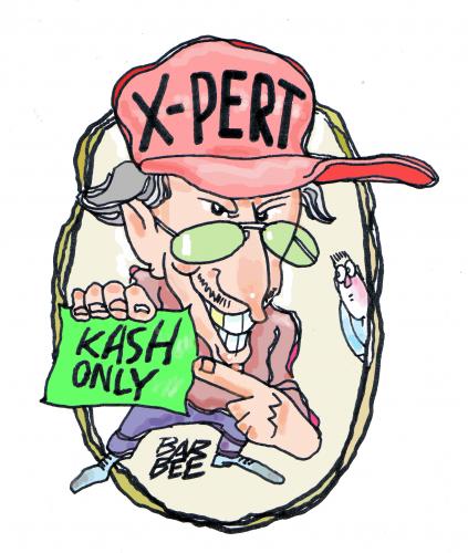 Cartoon: so called x pert (medium) by barbeefish tagged pros,and,cons
