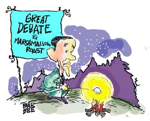 Cartoon: THE DEBATE (medium) by barbeefish tagged obama