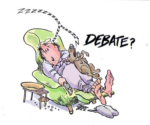 Cartoon: the debate (medium) by barbeefish tagged obama,mccain