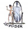 Cartoon: no look alike (small) by barbeefish tagged poser