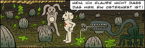 Cartoon: Osterüberraschunng (medium) by zguk tagged ostern,alien,monster