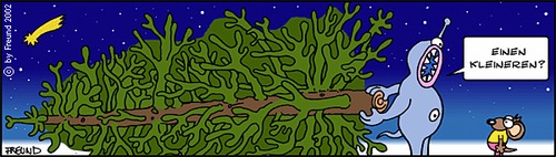 Cartoon: Wer hat den Dicksten? (medium) by zguk tagged weihnachtsbaum,minimells,christmas,xmas,weihnachten
