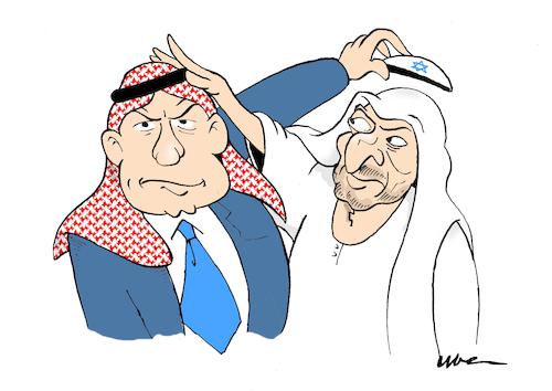 Cartoon: HOW DOES IT FIT ? (medium) by uber tagged israel,eau,palestine,israel,eau,palestine