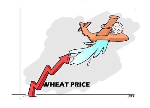 Cartoon: WHEAT PRICE RISING (medium) by uber tagged putin,wheat,grain,prices,rising,russia,wladimir putin,russland,kurs,preise,getreide,wirtschaft,wladimir,putin