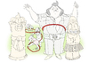 Cartoon: the King of hula-hoop (small) by ailuj tagged fat,elvis,the,king,hula,hoop,tiki,hawaii