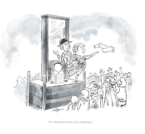 Cartoon: Generous to the End (medium) by ian david marsden tagged dictator,authoritarian,guillotine,dictator,authoritarian,guillotine