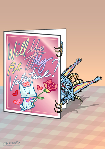 Cartoon: Will you be my valentine (medium) by ian david marsden tagged humor,funny,fun,cartoon,monster,valentinstag,day,valentines,card,valentine,valentinstag,liebe