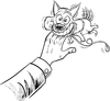 Cartoon: Biting the hand that feeds you (small) by ian david marsden tagged dog,doggie,bite,biting,hand,smile,cute,tail,wagging,hund,huendchen,suess,beissen,laecheln,treu,schwanz,wedeln,cartoon,illustration,marsden