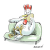 Cartoon: Chicken on the phone (small) by ian david marsden tagged chicken phone mobile modern technology iphone