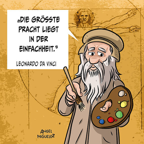 Cartoon: Leonardo da Vinci (medium) by Miguelez tagged davinci,renaissance,künstler