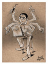 Cartoon: Zeichen-Stress (small) by Miguelez tagged cartoonist,arms