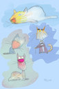 Cartoon: Cats (small) by Garrincha tagged animals,sketches,cartoons