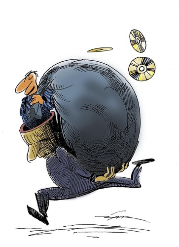 Cartoon: bit stealing (medium) by zluetic tagged bit,digital,luetic