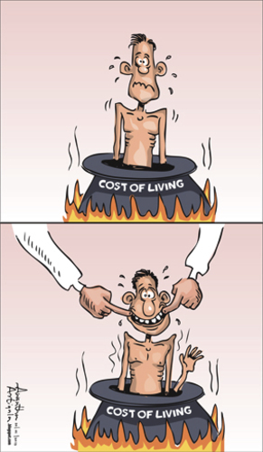 Cartoon: COST OF LIVING (medium) by awantha tagged cost,of,living