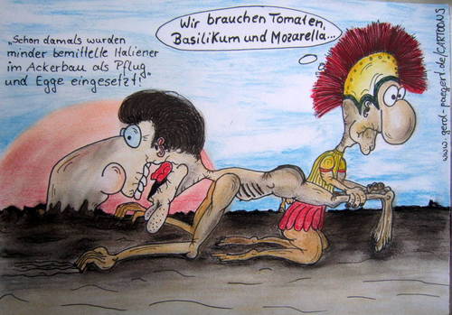 Cartoon: Pflug und Egge (medium) by boogieplayer tagged italiener